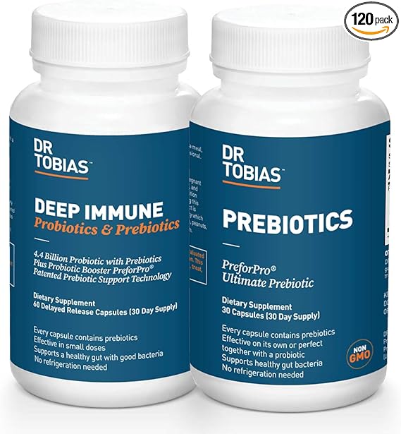 Dr. Tobias Prebiotics & Deep Immune Probiotics for Immune Support & Gut Health