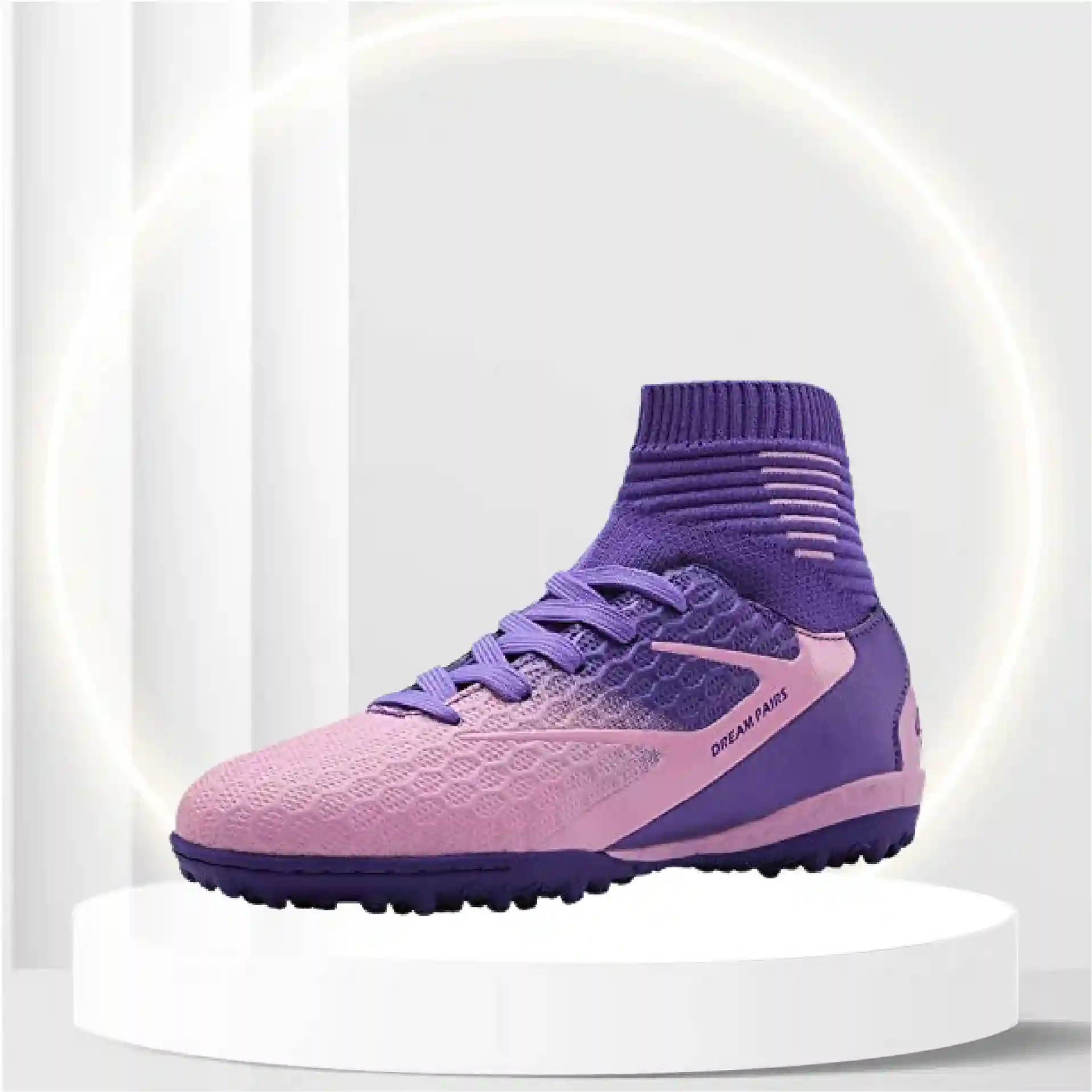 DREAM PAIRS Girls Purple Pink Turf Outdoor/Indoor Soccer Football Cleats Shoes Size 12 M US Little Kid HZ19001K