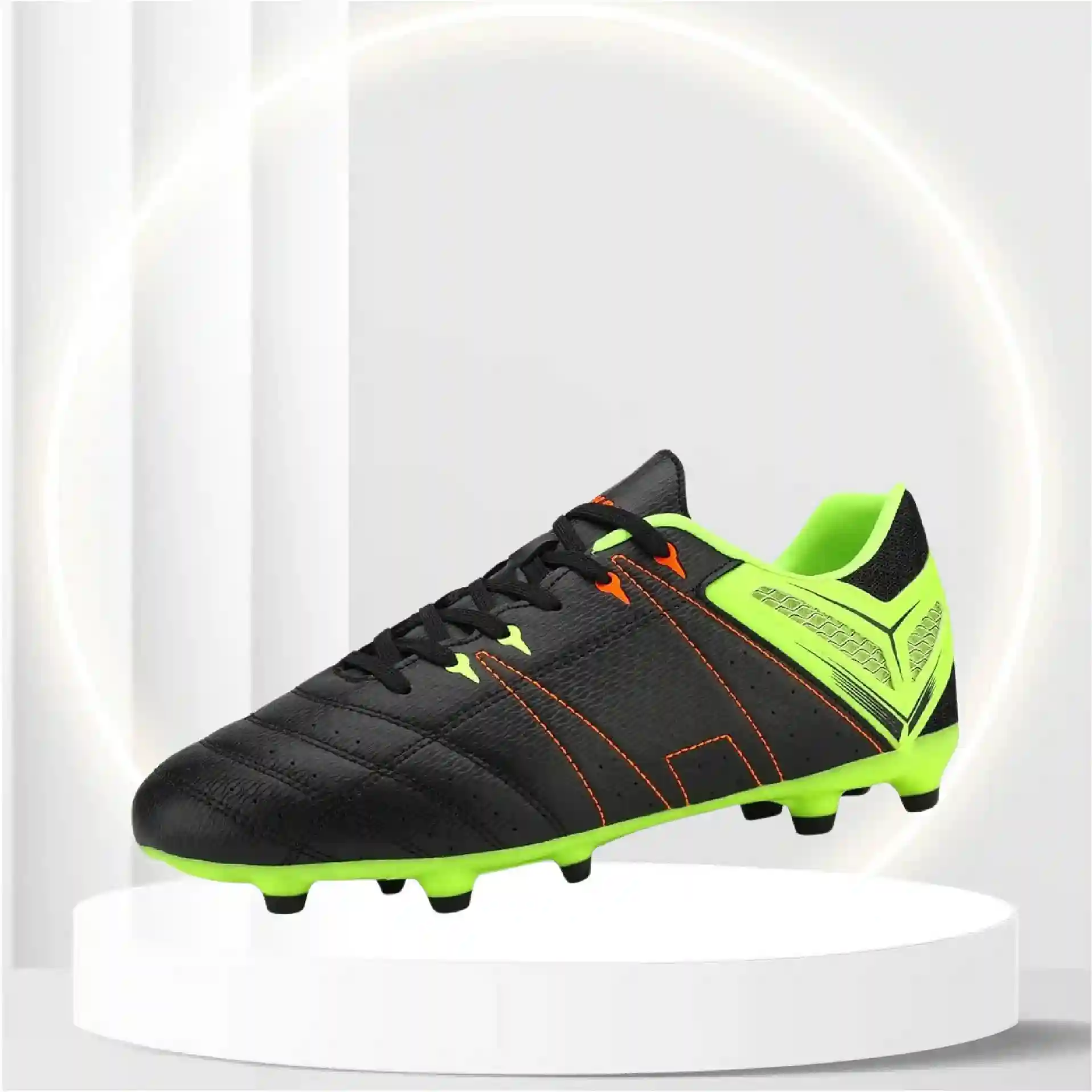 DREAM PAIRS Men's 160471-M Black L.Green Red Cleats Football Soccer Shoes - 6.5 M US