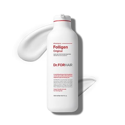 Dr.FORHAIR Folligen Shampoo | Korean Hair Care | Clarifying Scalp Shampoo | Fuller-Looking Hair, 16.91 fl oz