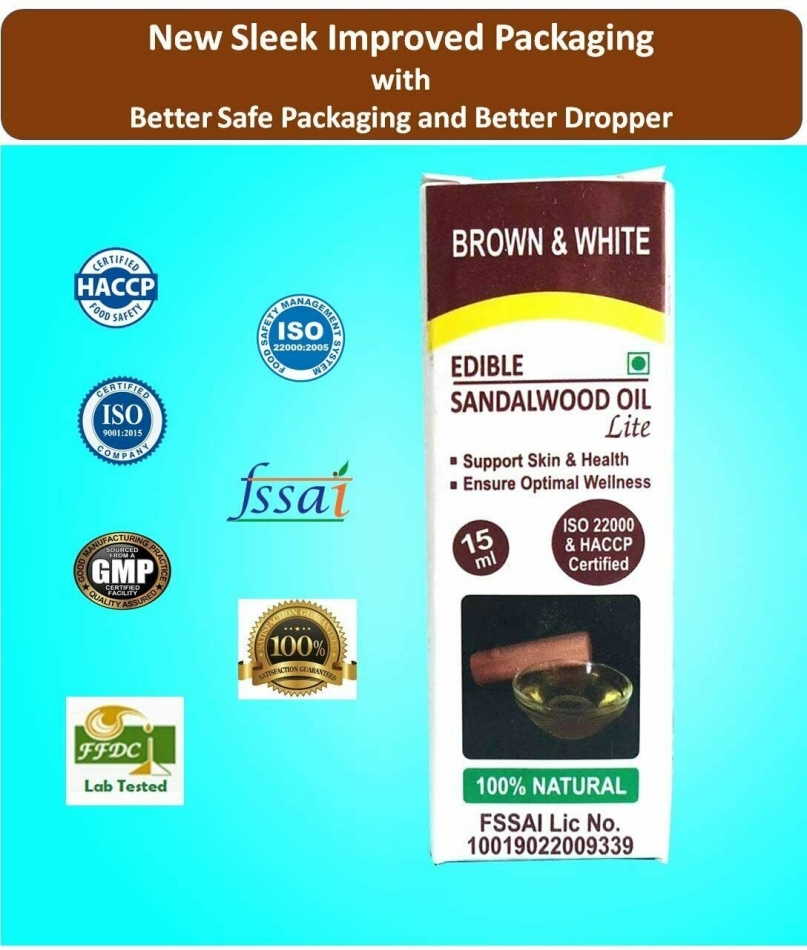 DR.SHALINI Brown & White Edible Sandalwood Oil ONE DROP MAGIC 15ml