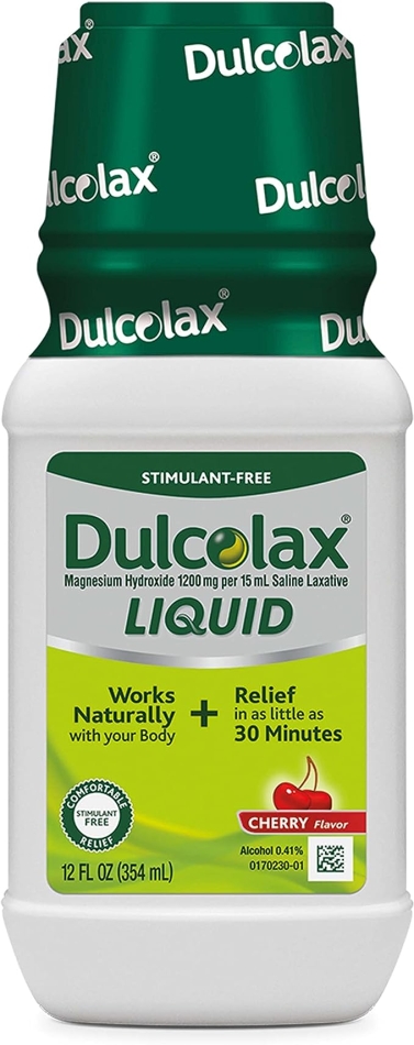 Dulcolax Liquid Saline Laxative Cherry (12 oz.) Stimulant Free Laxative for Gentle Relief