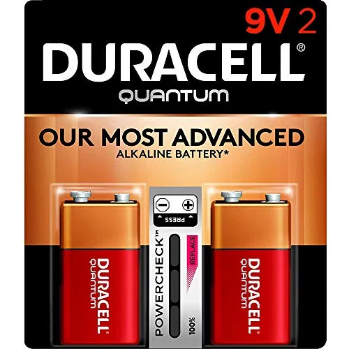Duracell - Quantum 9V Alkaline Batteries - long lasting, all-purpose 9 Volt battery for household and business - 2 count