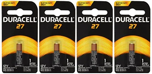 Duracell MN27BPK Watch/Electronic/Keyless Entry Battery, 12 Volt Alkaline X 4 Batteries