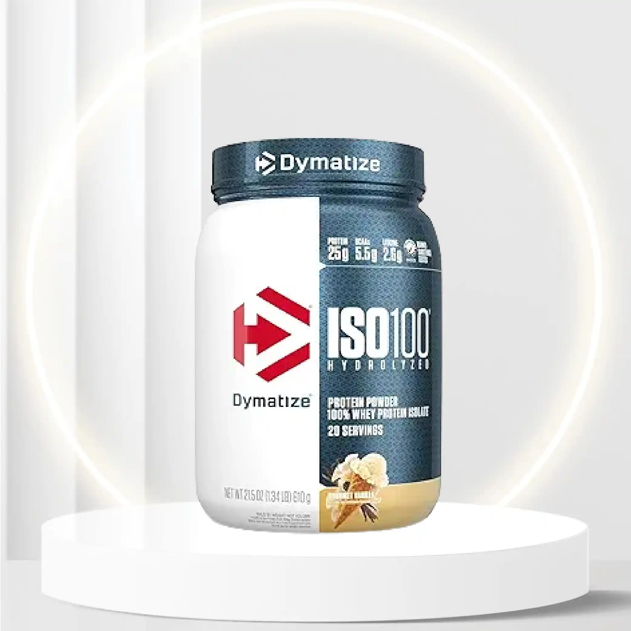 Dymatize ISO100 Hydrolyzed Protein Powder, 100% Whey Isolate Protein, 25g of Protein, 5.5g BCAAs, Gluten Free, Fast Absorbing, Easy Digesting, Gourmet Vanilla, 20 Servings
