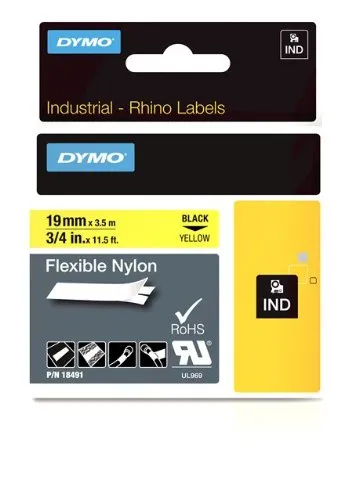DYMO Rhino Industrial Flexible Nylon Labels, 3/4