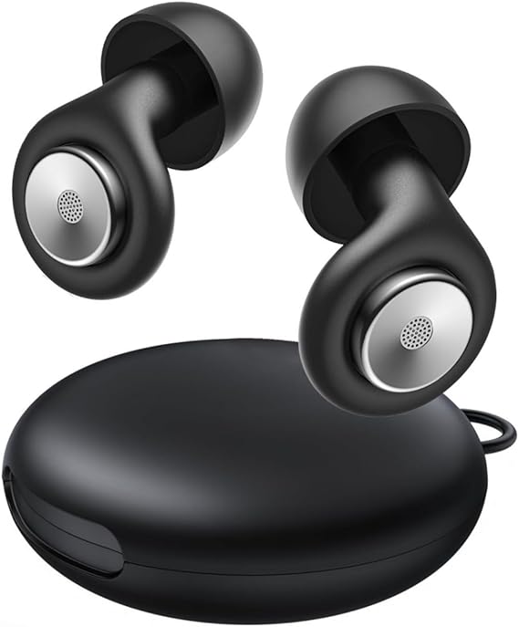 Ear Plugs for Sleeping Noise Cancelling 45dB, Reusable Silicone Earplugs with 8 Eartips and Travel Case, Soft Comfort Hearing Protection for Concerts, Snoring, Travel, Study (Black)