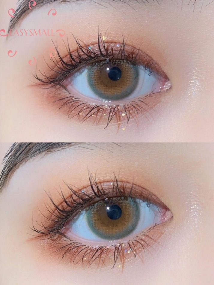 Easysmall Colored Contact Lenses for Eyes Colorful green contact lens Cosmetic Soft pink small pupil Degree 2pcs/pair myopia