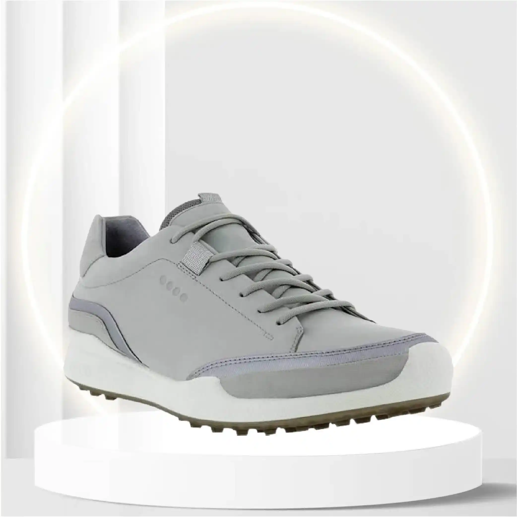 ECCO Men's Biom Hybrid Hydromax Water-Resistant Golf Shoe, Concrete/Silver Metallic/Concrete, 9-9.5