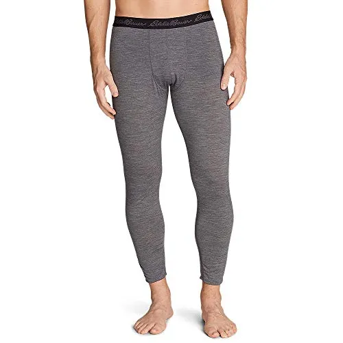 Eddie Bauer Men's Heavyweight FreeDry Merino Hybrid Baselayer Pants, HTR Gray Re
