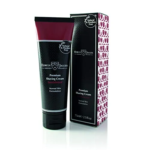 Edwin Jagger 99.9% Natural Premium Shaving Cream, 75ml Tube - Sandalwood, 2.5-Ounce