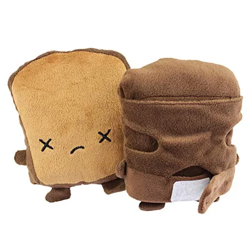 Electric Battery Heated Gloves 1 Pair Cute Cartoon Toast Soft Hand Warmer USB Heating Fingerless Gloves Mitten Sad Face