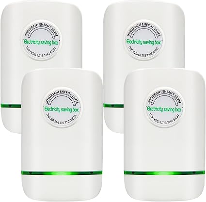 Electricity Saving Box 2025 Power Saver Pro X,Stop Watt Energy Saving Device - Reduce Electricity Bills with Voltage Stabilizer & Current Balancer,US Plug 90V-250V 30KW,White,4Pack