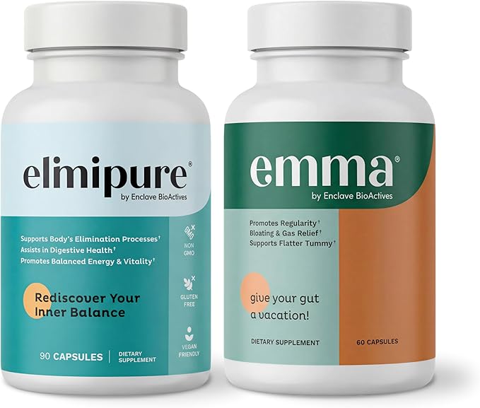 Emma Gut Health & Elimipure Cleanse Bundle â Complete Digestive Detox Bundle for Bloating, Metabolism, and Microbiome Support | Leaky Gut Repair, Colon Cleanse & IBS Relief