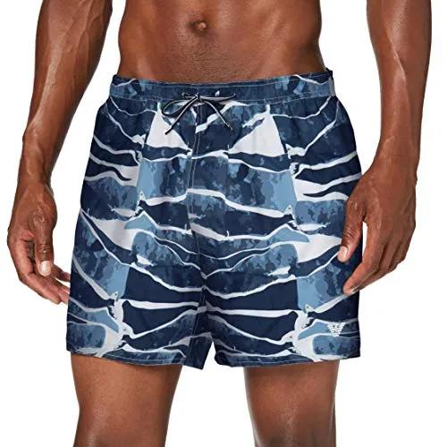 Emporio Armani Men's Swim Mid Boxer, White/Animal Print, 46
