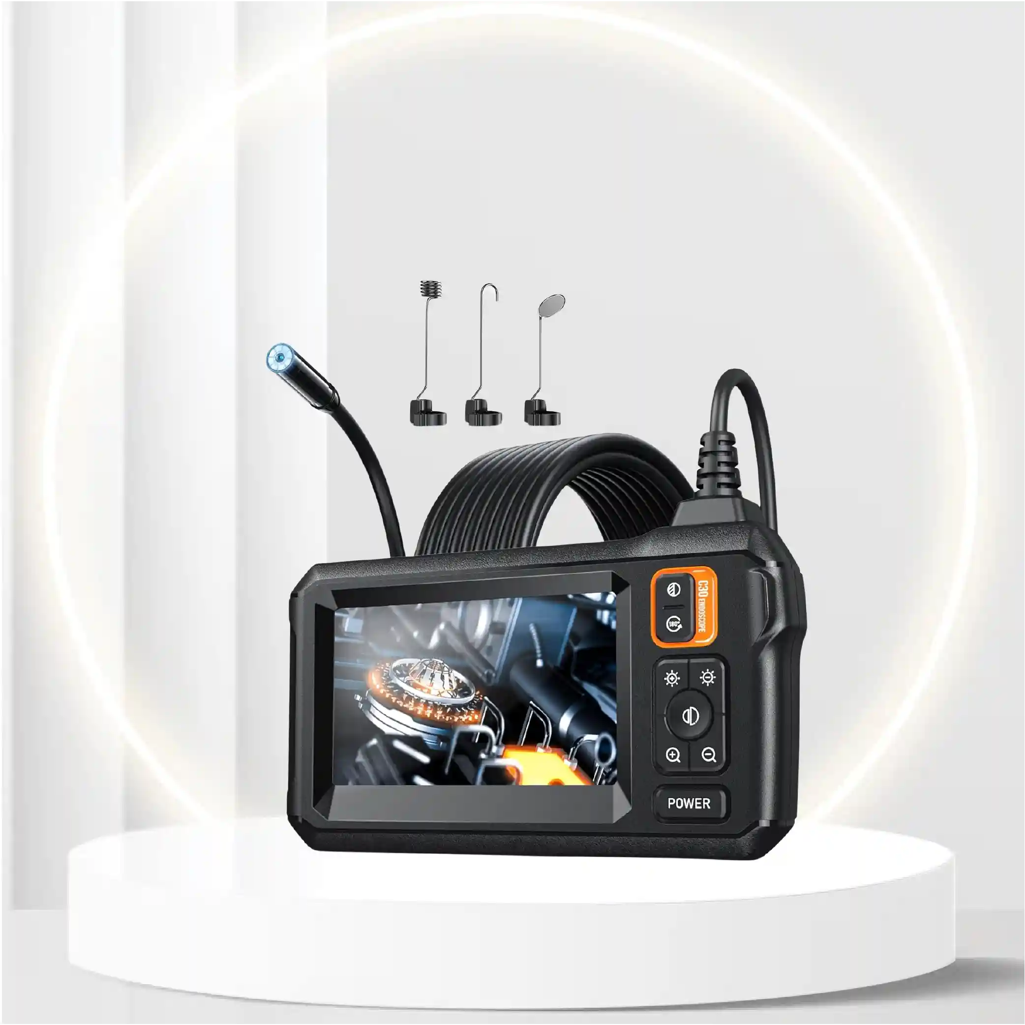 Endoscope Camera with Light - Inspection Borescope Camera with 4.3