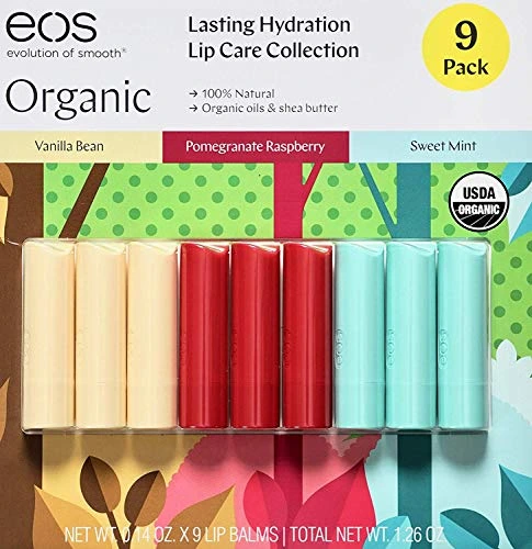 EOS Organic Lip Balm Care Collection, 9 Pack