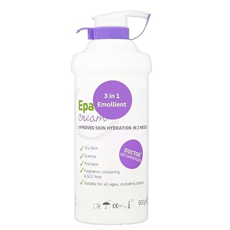 Epa-derm Cream 500g â 3-in-1 Emollient for Daily Skin Care. Moisturizing Cream for Dry & Sensitive Skin