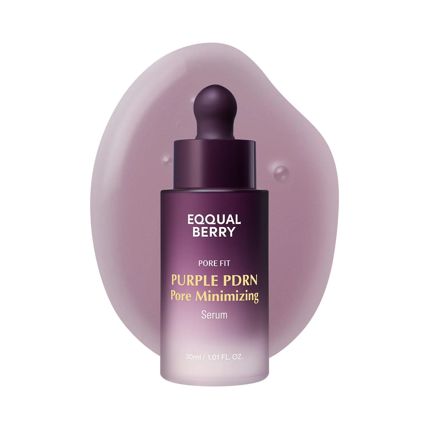 EQQUALBERRY Purple PDRN Pore Minimizing Serum Vegan Collagen & Peptides for Pore Refining & Skin Elasticity Niacinamide & CICA Exosome for Calming | Korean Glass Skin, 1.01 FL OZ