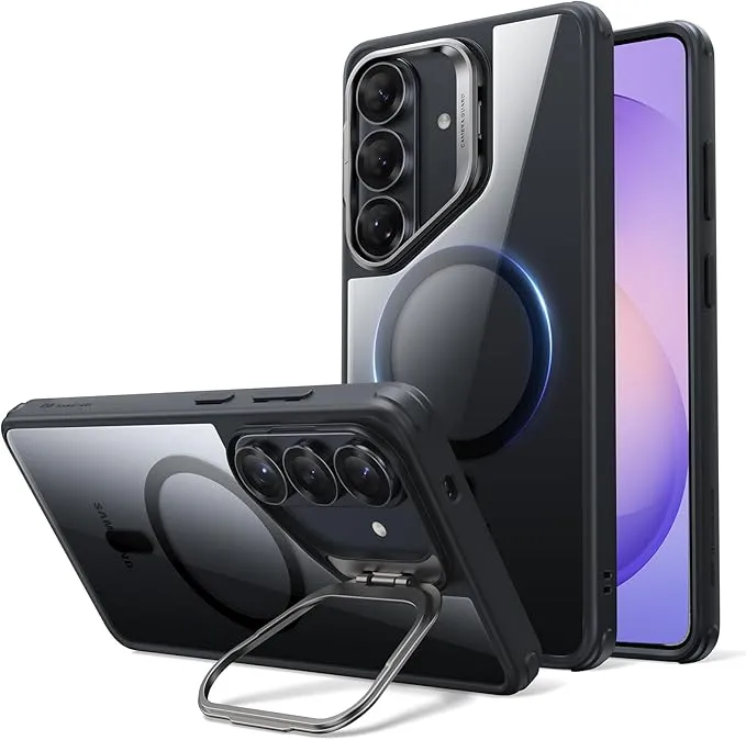 ESR for Samsung Galaxy S26 Phone Case with Stash Stand, Compatible with MagSafe, Military-Grade Protection, Magnetic Case for Samsung Galaxy S26, Scratch-Resistant Back Cover, Clear Black