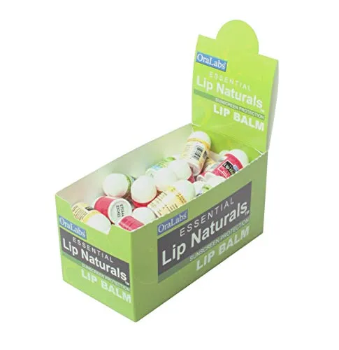 Essential Lip Naturals | Mini Lip Balm Assorted Flavors - Approximately 50ct (Vanilla Bean, Tea Tree Mint, Bing Cherry)[SPF-15]