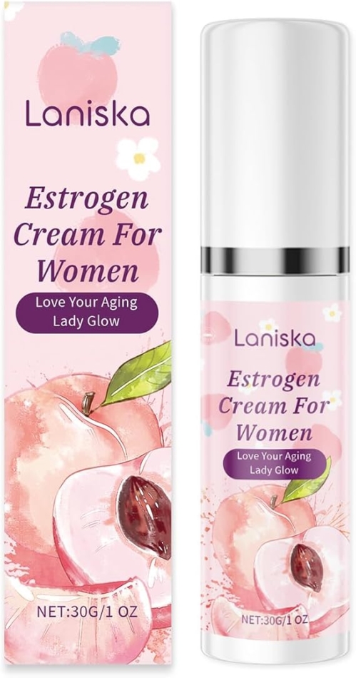 Estrogen Cream for Women, Natural Bioidentical, Hot Flashes Menopause Relief, Estrogen Cream with Wild Yam, Menstrual Cycle & Body Balance Support, Helps Reduce Hot Flashes, Paraben-Free, Vegan