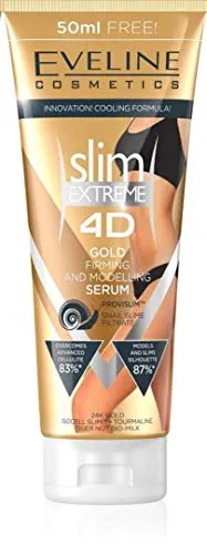 Eveline Cosmetics Slim Extreme 4D Firming Gold Cellulite Serum, 8.8 Ounce