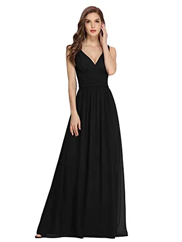 Ever-Pretty Womens Elegant Long Chiffon Maxi Prom Gown Party Dress 14 US Black