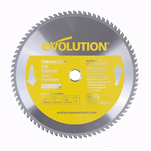 Evolution Power Tools 12BLADESS Stainless Steel Cutting Saw Blade, 12-Inch x 80-Tooth