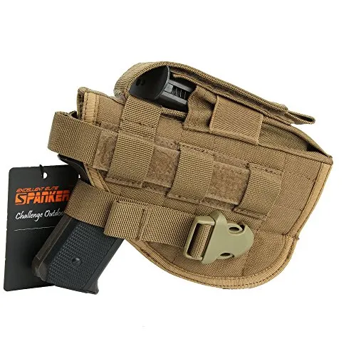 EXCELLENT ELITE SPANKER Tactical Adjustable Pistol Holster for Glock M1911 G17 G18 G19 G26 G34 XD-45acp CZ P-10C (Coyote Brown)
