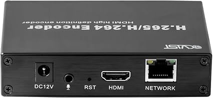 EXVIST H.265 1080P HDMI Video Encoder HDMI to IP Encoder W/SD Card Slot Max. 128G DDNS HTTP RTSP TS HLS Compatible with ONV/HK Private Protool for CCTV Surveillance