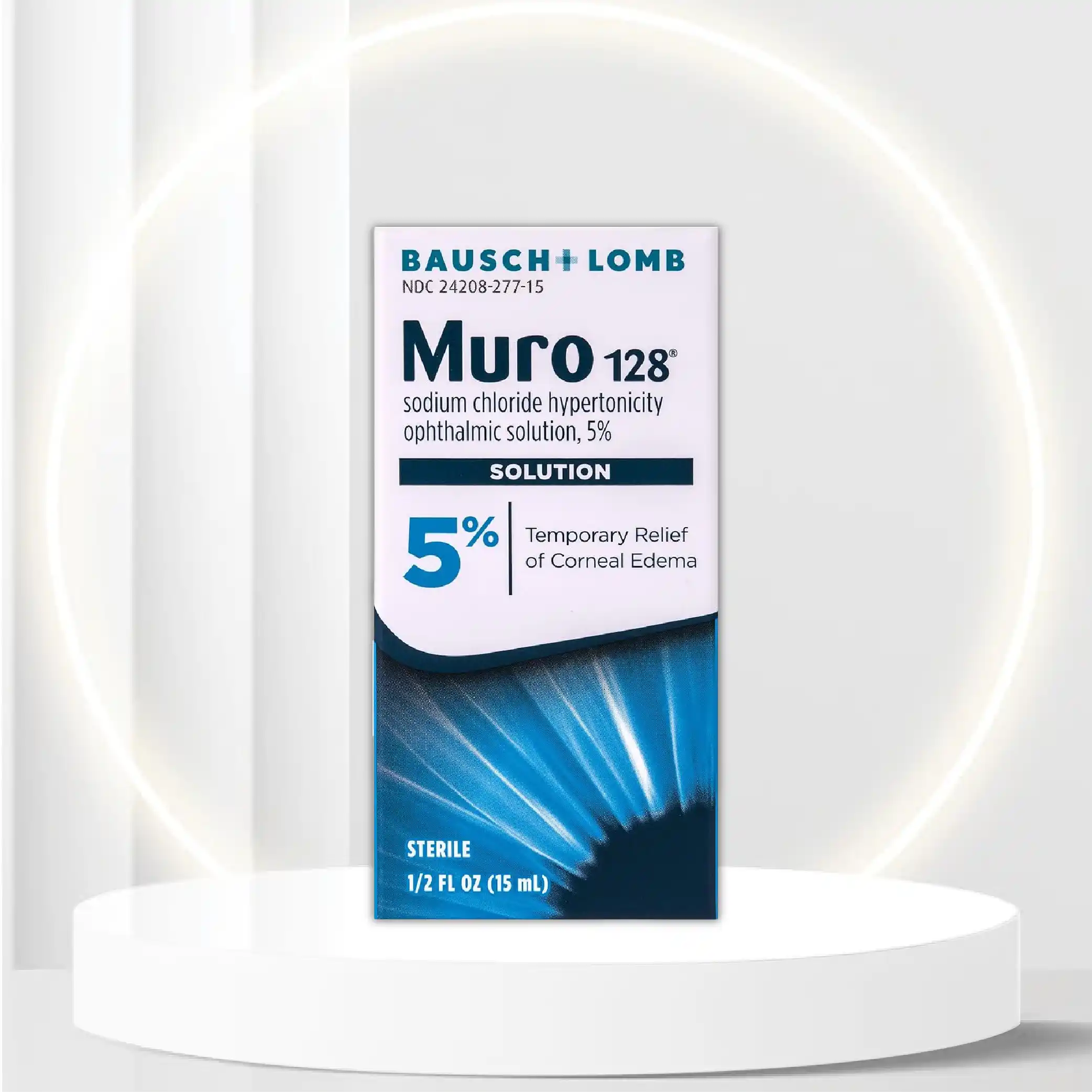 Eye Drops by Muro 128, Temporary Relief for Corneal Edema, 5% Solution, 0.5 Fl Oz