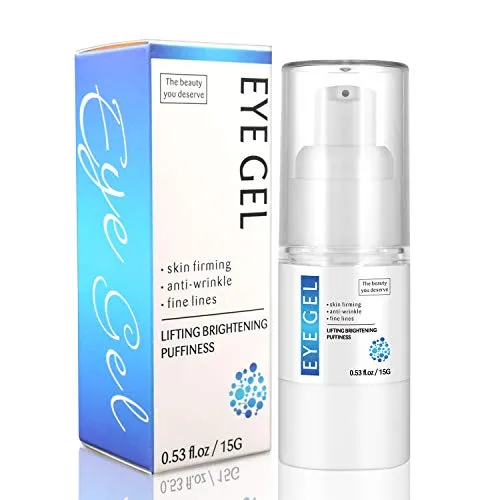 Eye Gel Hydrating Gel-Cream Moisturizer Under Eye Treatment Hyaluronic Acid Brightening Treatment Anti Aging Complexes Reduce Bags Dark Circles Puffiness Wrinkles Fine Lines for Men Women-0.5oz