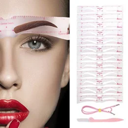 Eyebrow Stencil - Eyebrow Shaper Kit,12PCS Reusable Eyebrow Template With Eyebrow Razor, Precision Sharpness for Trimming and Shaping Eyebrows