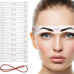 Eyebrow Stencil, 12PCS Eyebrow Shaper Kit, Reusable Eyebrow Template With Strap, 3 Minutes Makeup Tools For Eyebrows