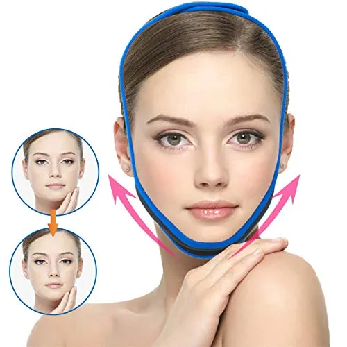 Facial Slimming Strap,Chin Up Patch Double Chin Reducer Face Lifting Belt Bandage Anti Wrinkle Face Mask Band V Line Lifting Chin Strap for Women Men Eliminates Sagging Skin Lifting Firming Anti Aging