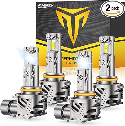 FAHREN 9005 9006 Bulbs Combo, 50000LM 900% Super Bright 9005 9006 Off-Road Use or Fog Light Bulbs, 6500K White Quick Install No Adapter Needed, Pack of 4