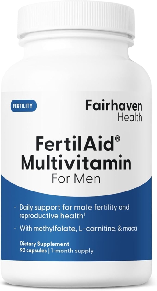 Fairhaven Health FertilAid for Men Prenatal Male Fertility Supplement 90 Capsules