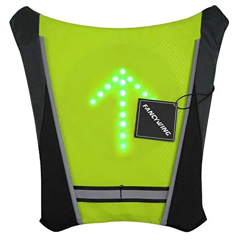 FANCYWING LED Turn Signal Bike Pack Accessory/LED Backpack Widget with Direction Indicator - USB Rechargeable Bag Safety Light for Cycling at Night, Waterproof, Safe Bicycle.