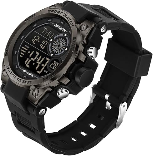 FANMIS Men's Watches Sport Outdoor Waterproof Military Watch Multi Function Tactical Digital Led Electronic Wristwatch Date Large Face Alarm Stopwatch Countdown for Men