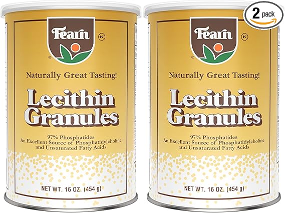 Fearn Natural Foods Soy Lecithin Granules â Fat Emulsifier with Essential Nutrients for Health, Improves Texture of Cakes, Breads & DIY Gummies, 16 Oz (Pack of 2)