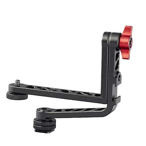 FEELWORLD Universal Mirrorless Camera L Bracket Cage Mount, Swivel Tilt Arm for 7 inch Field Monitor, with 1/4