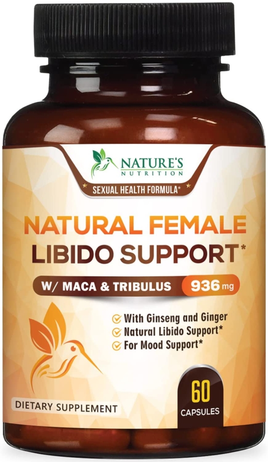 Female Libido Supplement for Excitement, Desire, and Energy - Intimacy and Mood Support with Maca and Tribulus Vitamins for Women with B12, Red Panax Ginseng, Horny Goat Weed and Gingko - 60 Capsules