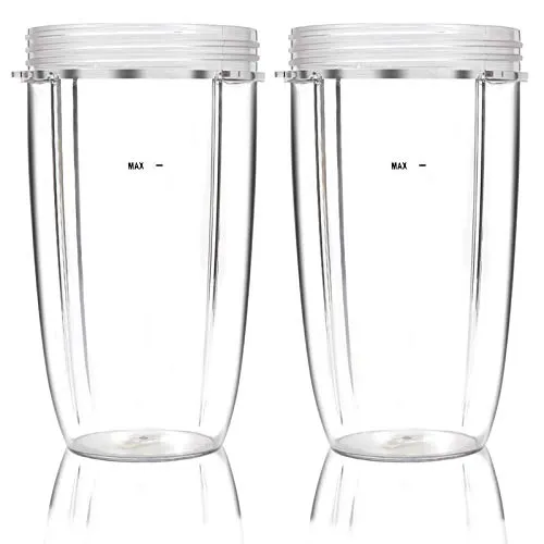 Fetechmate 32oz Blender Cups Replacement Blender Cups Compatible with NutriBullet 600w and 900w Blender 2 Pack