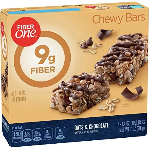 Fiber One Chewy Bars, Oats & Chocolate, 1.4 oz 5count, 7oz