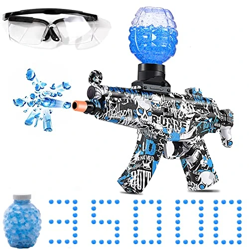 FIRBERT Electric Gel Blaster Toy Gun-MP5, air- Driving Water-Absorbing Resin Beads, with 15000 Non-Toxic,eco-Friendly,Biodegradable Gellets, Outdoor Yard Activities Shooting Game (Ages 8+)