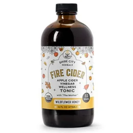 Fire Cider, Tonic, 16 oz, Wildflower Honey flavor, 32 Daily Shots, Apple Cider Vinegar, Whole, Raw, Organic, Not Heat Processed, Not Pasteurized, Not Diluted, Paleo, Keto, Whole 30.