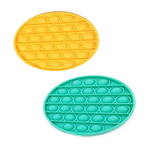 FITHOOD Push Pop Bubble Sensory Fidget Toy for ADHD Autism Special Needs Stress Reliever, 2Pcs Squeeze Sensory Anxiety Relief Toys for Kid and Adult