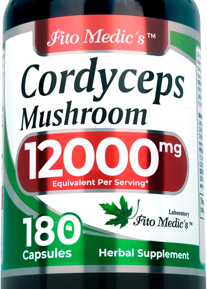 FITO MEDIC'S Lab | Cordyceps Mushroom | 180 Capsules | Cordyceps Mushroom Extract |Ultra high Absorption
