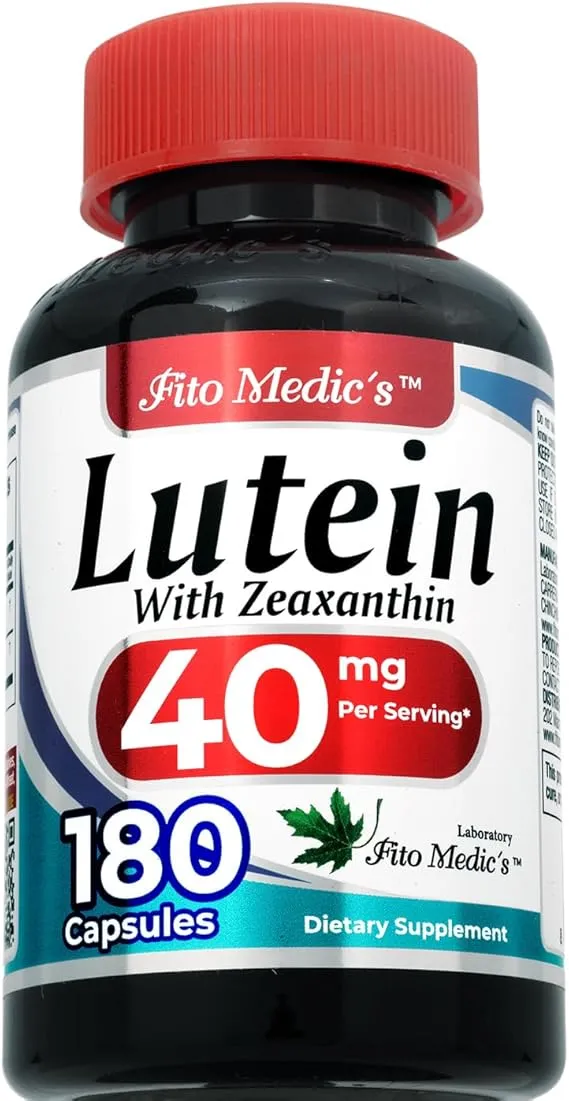 FITO MEDIC'S Lab | Lutein |180 Capsules |40 mg| Lutein 40mg | Lutein and zeaxanthin Supplements | Concentrate Extract | Lutein 40 mg | Lutein and zeaxanthin | zeaxanthin | Ultra high Absorption.